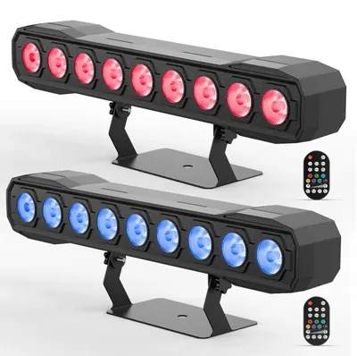 Produktbild von LED-Wallwasher - DMX-Lichtleiste - 2er-Set - 60 W - RGBW - 9 x 4 W LEDs - EU-Stecker