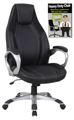 Produktbild von Furnitex Drehstuhl CX-1363H, schwarzes Kunstleder