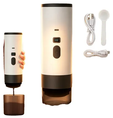 Produktbild von Kapselkaffeemaschine, USB wiederaufladbar, 15 Bar Druck, WEISS