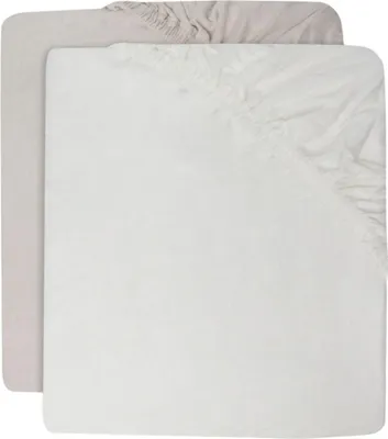 Image de Jollein Drap housse - 60 x 120 cm - Jersey - Ivory / Nougat 2 pièces | Draps de lit bébé