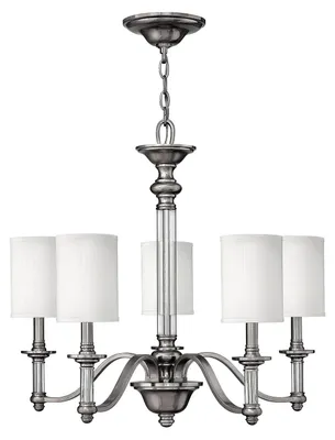 Zdjęcie produktu dla Żyrandol Sussex szczotkowany nikiel 5xE14x40W metal wym:223x66x66cm IP20 Hinkley