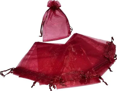 Obrázok produktu pre Priehľadné organzové vrecká 100 x 120 mm, červené