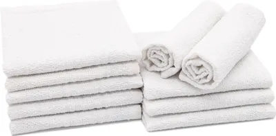 Produktbild von 10er Set Seiftücher, 70% Baumwolle & 30% Polyester, 30x30 cm, weiß