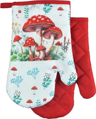 Image de Gant de cuisine / gant  avec aimant et boucle - Champignons rouges