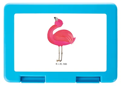 Produktbild von Mr. & Mrs. Panda Lunchbox Flamingo Stolz - Weiß - Geschenk, Snackbox, Rosa, Essensbox, Bentobox, Mama, Bento Box, Vesperbox, Freundin