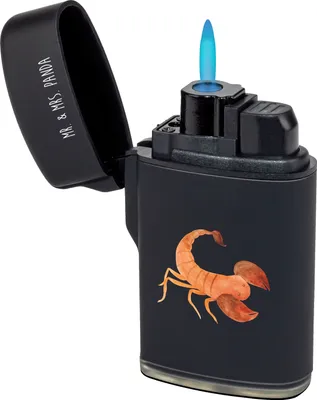 Produktbild von Mr. & Mrs. Panda sturmfeuerzeug Sternzeichen Skorpion - Schwarz - Geschenk, Feuerzeuge, Gasfeuerzeug, Tierkreiszeichen, Geburtstag November, Feuerzeug, Oktober, Zünder