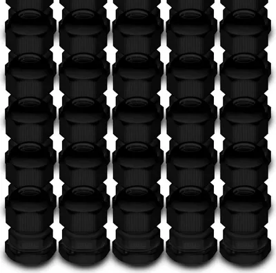 Produktbild von 50x ARLI Kabelverschraubungen IP68 Schwarz M16 x 1,5 mm mit metrischem Anschlussgewinde und Gegenmutter