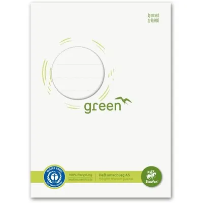 Imagen del producto de Staufen® verde 794004500, protector de carpetas - tamaño A5, 150 g, color blanco natural, material reciclado