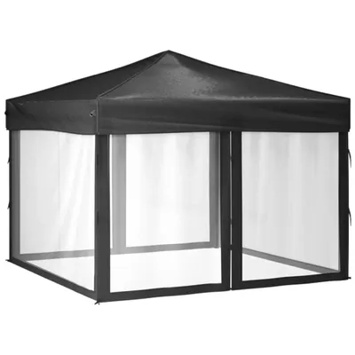 Produktbild von vidaXL Partyzelt Faltbar mit Seitenwänden Anthrazit 3x3 m