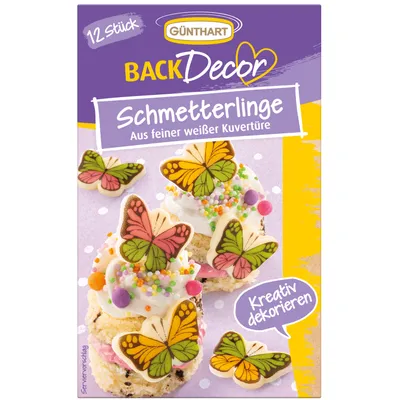 Produktbild von BackDecor Schmetterlinge aus weißer Kuvertüre