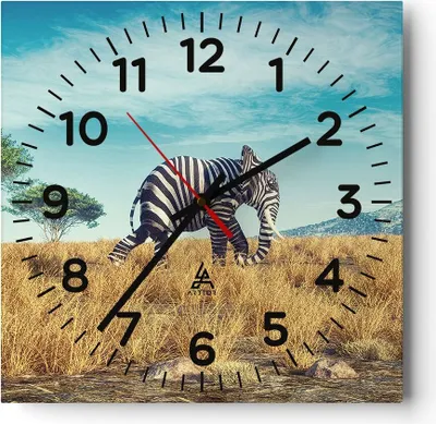 Produktbild von Wanduhr - Quadrat - Glasuhr - Surreal Elefant Rippen - 40x40cm - Schleichendes Uhrwerk - Lautlos - zum Aufhängen bereit - Dekoration Modern - Wanddekoration aus Glas - C4AC40x40-4717