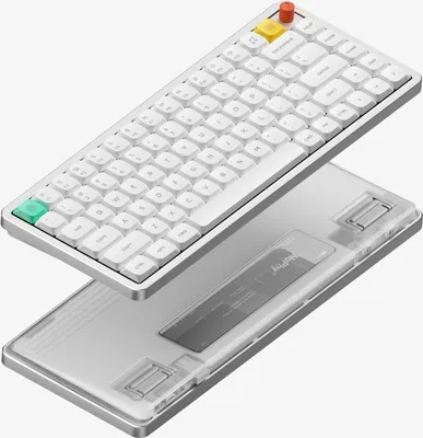 Immagine prodotto di Nuphy Air75 V3 Kabellose Mechanische Tastatur sostituibile a caldo, 84 gusti 75% ANSI US Layout, profilo basso personalizzato, LED RGB, montaggio su guarnizione, Bluetooth/2.4GHz/USB-C, Weiß Brown nano