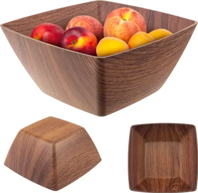 Obrázok produktu pre KADAX šalátová miska, plastová miska 19 cm, na šaláty, ovocie, občerstvenie, štvorcová
