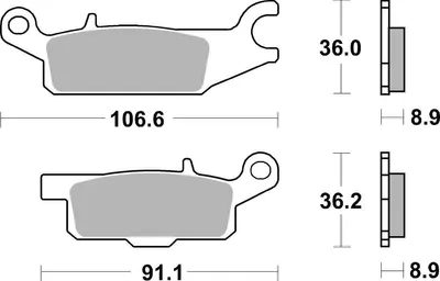 Produktbild von sbs Bremsbeläge Satz Hinten 852SI
