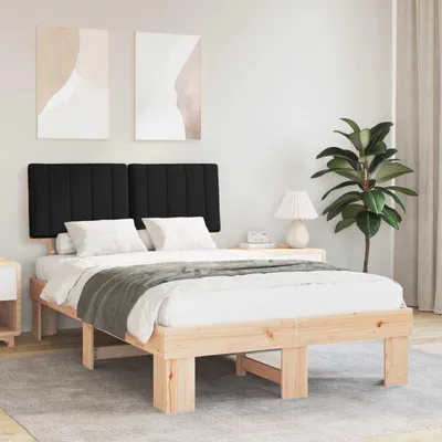 Image de Maison Exclusive - Cadre de lit avec tête de lit rembourrée Noir 120 x 190 cm