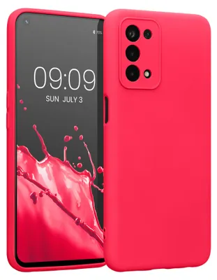 Produktbild von kwmobile Slim Case kompatibel mit Oppo A74 (5G) / A54 (5G) Hülle - Handyhülle aus Silikon in Neon Pink