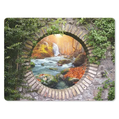 Produktbild von MuchoWow® Mauspad Mousepad Herbst - Wasserfall - Natur - Aussicht 40x30 cm - Mousepads - Maus Mat - Pad - Mausunterlage - Anti Rutsch