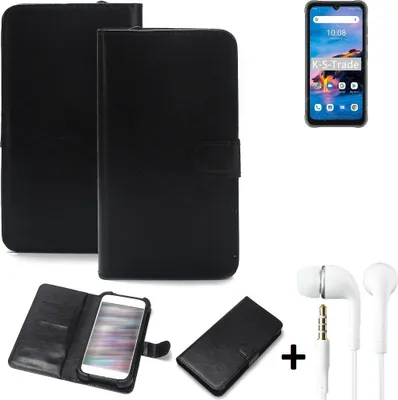 Produktbild von K-S-Trade Wallet Case Handyhülle kompatibel mit UMIDIGI Bison Pro Schutzhülle Flip cover Flipstyle Tasche Hülle Flipcover Slim Bumper schwarz + in