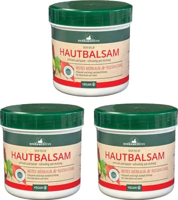 Produktbild von 3x250 ml Herbamedicus Rotes Weinlaub & Rosskastanie Creme