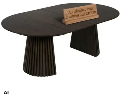 Produktbild von Diningtisch Ausziehtisch Barletta Smoked Oak oval 120/210 x 120 cm 100%