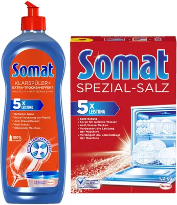Produktbild von Somat Spülmaschinen SET Klarspüler 750ml & Spezial-Salz 1,2Kg Waschen Spülen