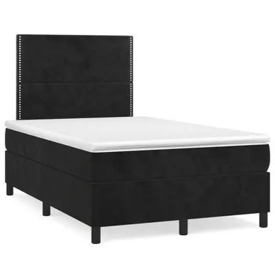 Image de vidaXL Lit boxspring avec matelas noir 120x200 cm velours