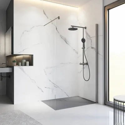 Produktbild von SCHULTE Walk In Alexa Style 2.0 ExpressPlus 120 x 200 cm Profil grau Klarglas schmutzabweisende Glasbeschichtung