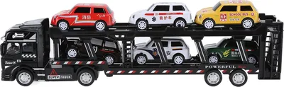 Produktbild von Carrier Truck Toy Model Legierung abnehmbar Sechs Auto Kinder Transportsimulationsmodellblack