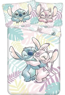 Produktbild von Jerry Fabrics Leinen Lilo und Stitch Leaves 140x200, 70x90 cm