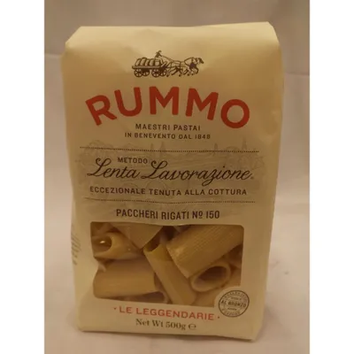 Produktbild von Rummo Lenta Lavorazione Paccheri Rigati No.150 500g Packung (große Rundnudeln)