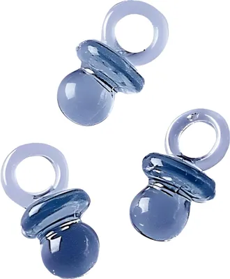 Produktbild von Dekostreu Baby Schnuller 2 cm Kunststoff transparent blau