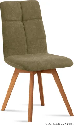 Produktbild von Esszimmerstuhl (2er-Set) Dimut 47x92x60 Eiche geölt/Olivgrün