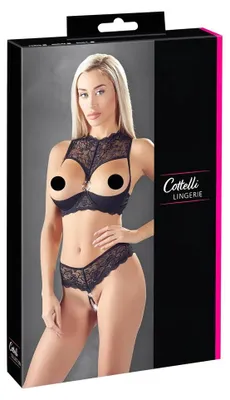 Obrázok produktu pre Cottelli - otvorená podprsenka set - čierna - 85B/L