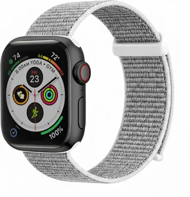 Produktbild von Smartwatch Armband für Apple Watch SE 2 40mm Nylon Textil Band Ersatzband Wechselband Klettverschluss flexibel atmungsaktiv Grau