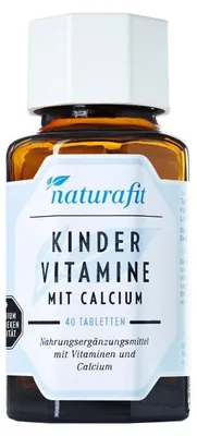 Zdjęcie produktu dla naturafit witaminy dla dzieci z wapniem w tabletkach, 40 tabletek