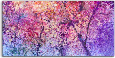 Produktbild von Coloray Acrylbild 140x70  Wandbild Acrylbilder Abstrakte Aquarell Frühlings Blumen