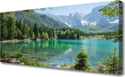 Produktbild von Tulup Leinwand-Bilder 125x50 Wandbild Canvas Kunstdruck Gebirge See Wald Natur