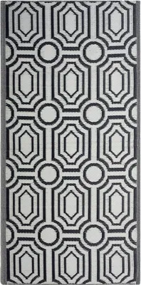 Produktbild von BELIANI Outdoor Teppich Schwarz Weiß Polypropylen 90 x 180 cm Modern Jacquardgewebt Rechteckig