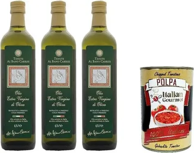 Produktbild von Al bano carrisi olio extra vergine di oliva Olivenöl extra vergine 3x 75 cl+ Italian Gourmet Polpa di Pomodoro 400g