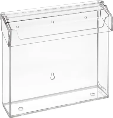 Produktbild von Quadratische Prospektbox 150x150mm mit Deckel wetterfest im Hochformat zur Wandmontage / Prospekthalter / Aussen / Outdoor / Prospektständer / Flyerbox / Flyerhalter