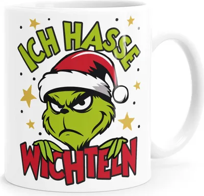 Produktbild von Tasse Weihnachten Grinch Spruch Lustig keine Menschen Geschenkidee Weihnachtsmuffel MoonWorks®