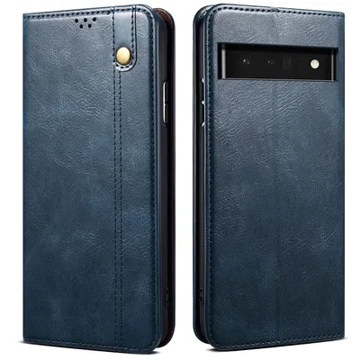 Obrázek produktu pro Pouzdro pro Google Pixel 6, kožené flip pouzdro peněženka s funkcí stojánku modré