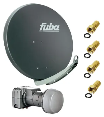 Produktbild von Fuba DAA 780 A Satellitenantenne 78cm Aluminium Anthrazit Twin LNB 4x F-Stecker