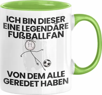 Produktbild von Fußballfan Geschenk Tasse Lustige Geschenkidee Geburtstag für Fußballfan Ich Bin Dieser Legendäre Fußballfan Von Dem Alle Geredet Haben Kaffee-Becher (Grün)
