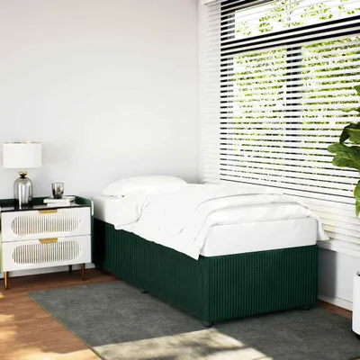 Produktbild von vidaXL Bettgestell ohne Matratze Dunkelgrün 90x200 cm Samt