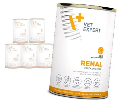 Produktbild von VetExpert Veterinary Diet Renal Dog 6x400g Nassfutter Veterinärfutter mit Huhn für Hunde mit Niereninsuffizienz