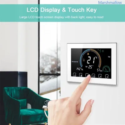 Obrázok produktu pre WiFi inteligentný programovateľný termostat - LCD dotykový displej - ovládanie hlasom - ovládanie cez aplikáciu - energeticky úsporný