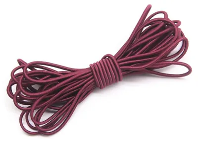 Produktbild von Elastische Kordel Gummiband - Runde Gummikordel 2,5 mm - Ca. 5,5 m Länge - Für Nähen und Kleidung - Für Basteln und DIY - Weinrot Wine305
