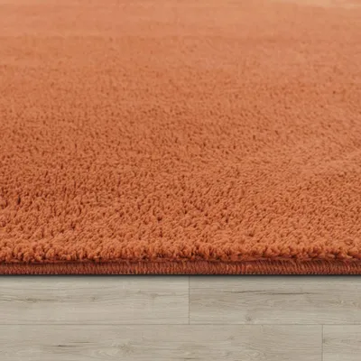 Productafbeelding van Wasbaar vloerkleed voor de woonkamer, korte pool, effen kleur, moderne stijl, zacht, oranje, afmetingen 240x340 cm