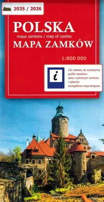 Image de Pologne 1:800 000. Carte touristique des châteaux polonais. Édition 2025/2026. NEO-PILOT